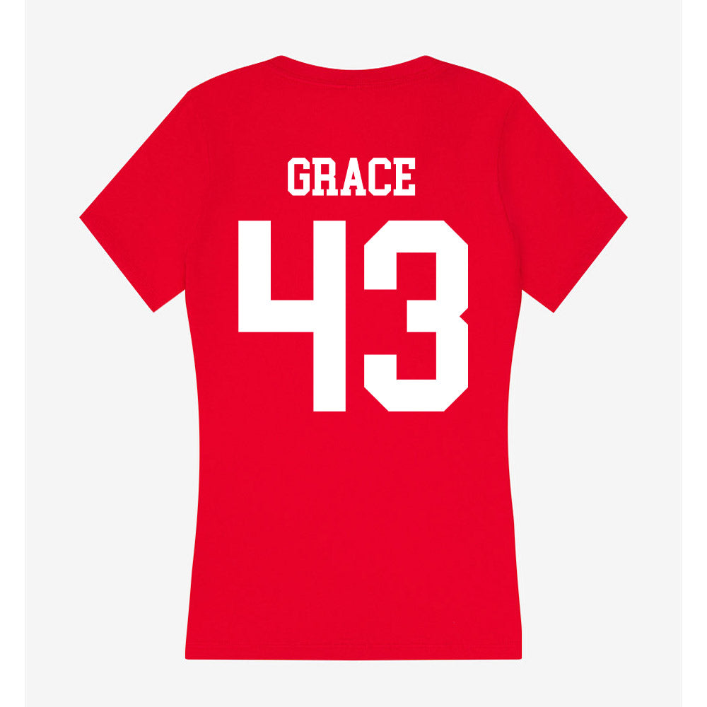 Nebraska - NCAA Baseball : Cooper Grace - Women's V-Neck T-Shirt-1