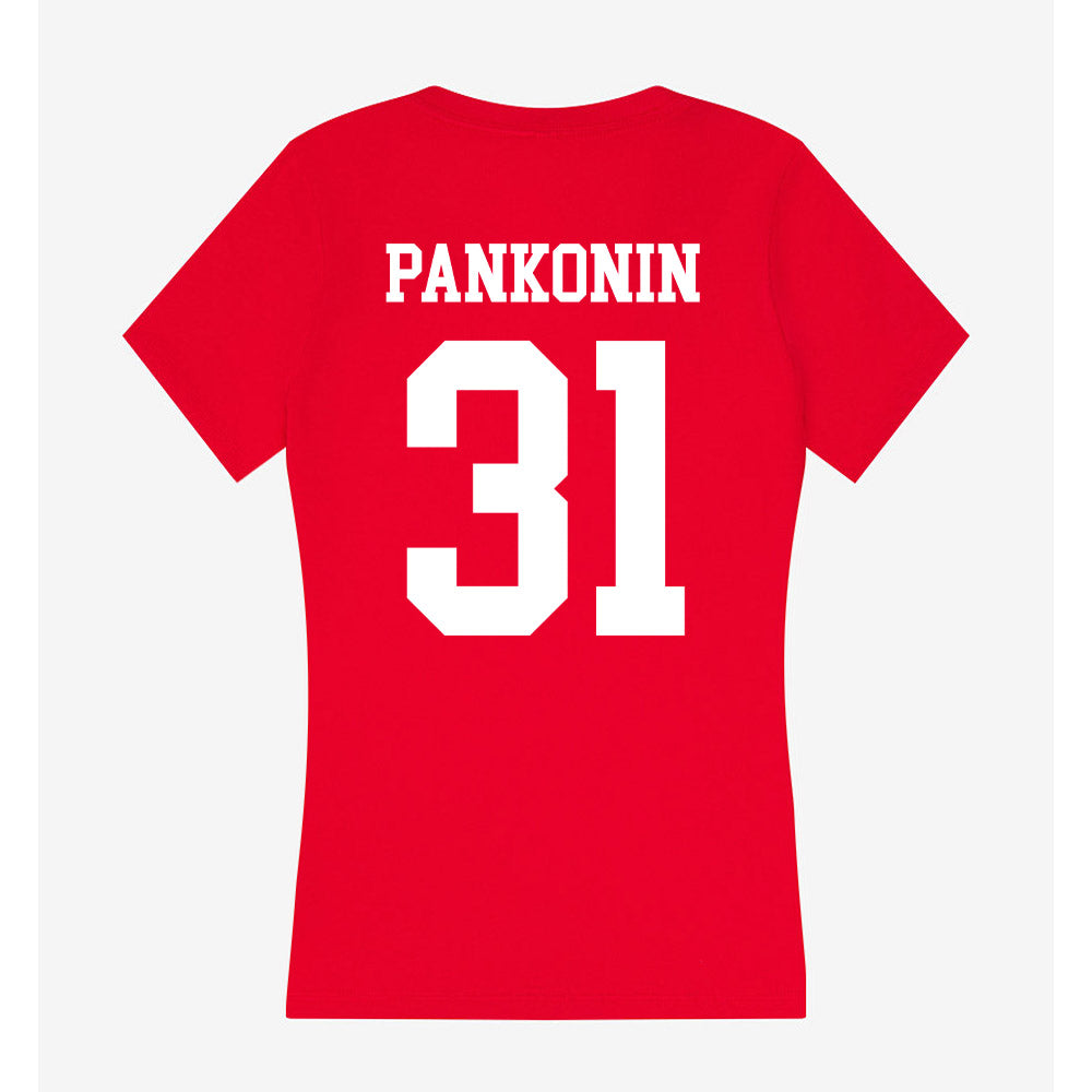 Nebraska - NCAA Baseball : Auden Pankonin - Women's V-Neck T-Shirt-1