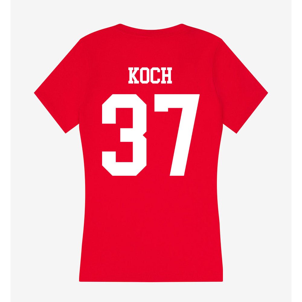 Nebraska - NCAA Football : Kamdyn Koch - Women's V-Neck T-Shirt-1