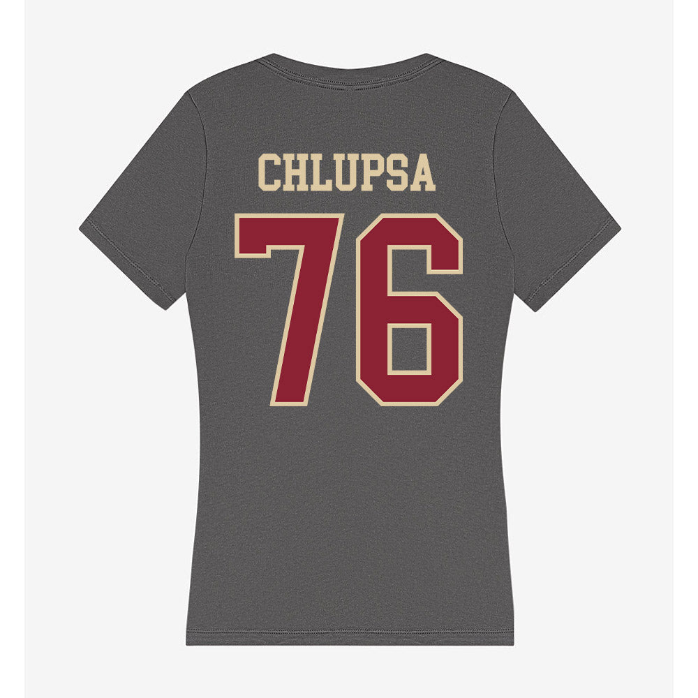 Boston College - NCAA Football : Tanner Chlupsa - Women's V-Neck T-Shirt-1