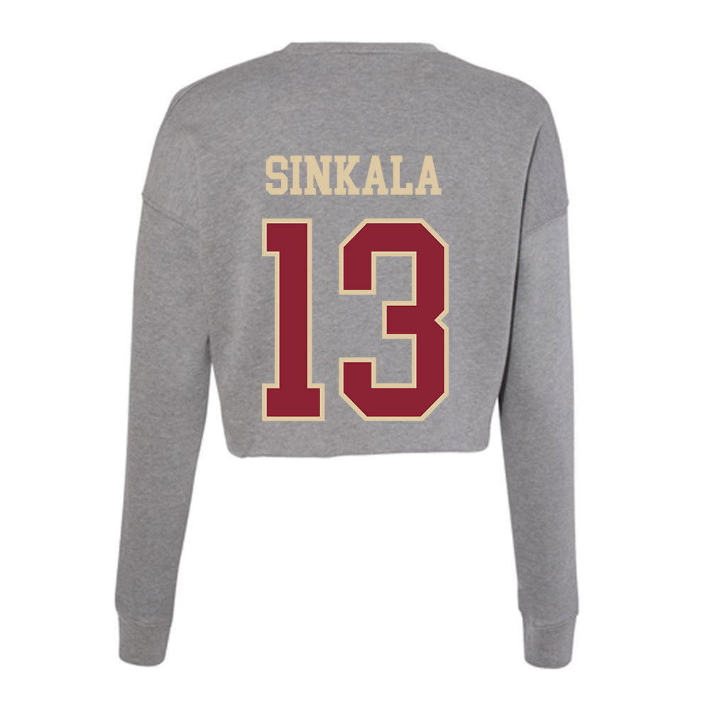 Boston College - NCAA Football : Njita Sinkala - Women's Cropped Crew Fleece-1