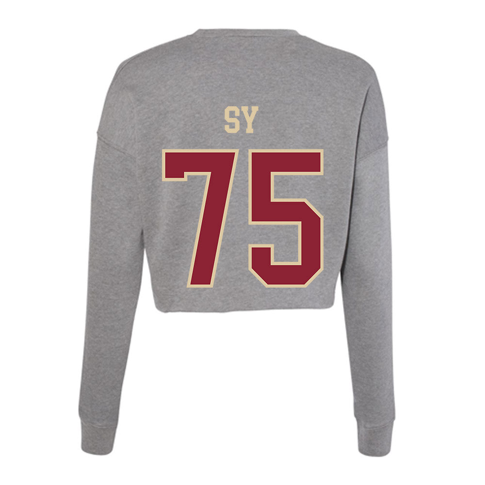 Boston College - NCAA Football : Pape Abdoulaye Sy - Women's Cropped Crew Fleece-1