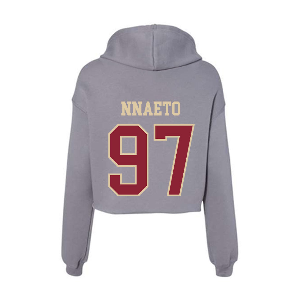 Boston College - NCAA Football : Chuck Nnaeto - Women's Crop Fleece Hoodie-1