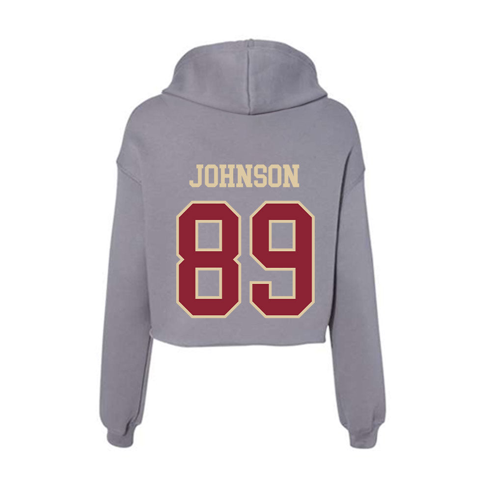 Boston College - NCAA Football : DJ Johnson - Women's Crop Fleece Hoodie-1