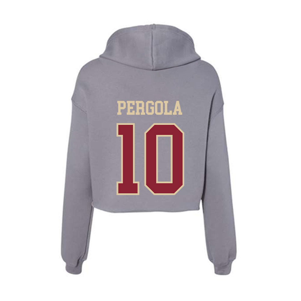 Boston College - NCAA Women's Field Hockey : Lilly Pergola - Women's Crop Fleece Hooded Sweatshirt-1
