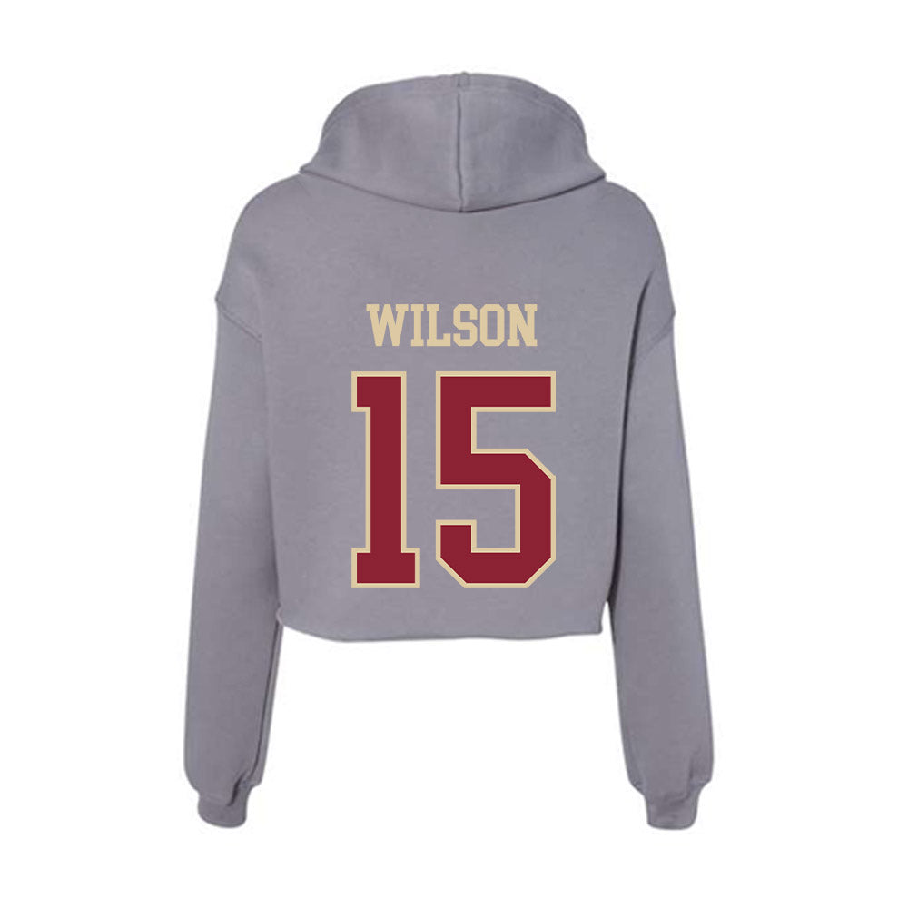 Boston College - NCAA Football : Grayson Wilson - Women's Crop Fleece Hoodie-1