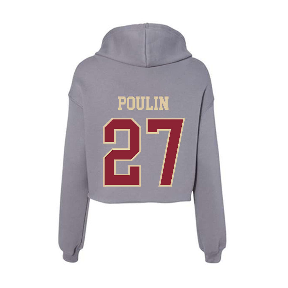 Boston College - NCAA Women's Soccer : Lydia Poulin - Women's Crop Fleece Hoodie-1