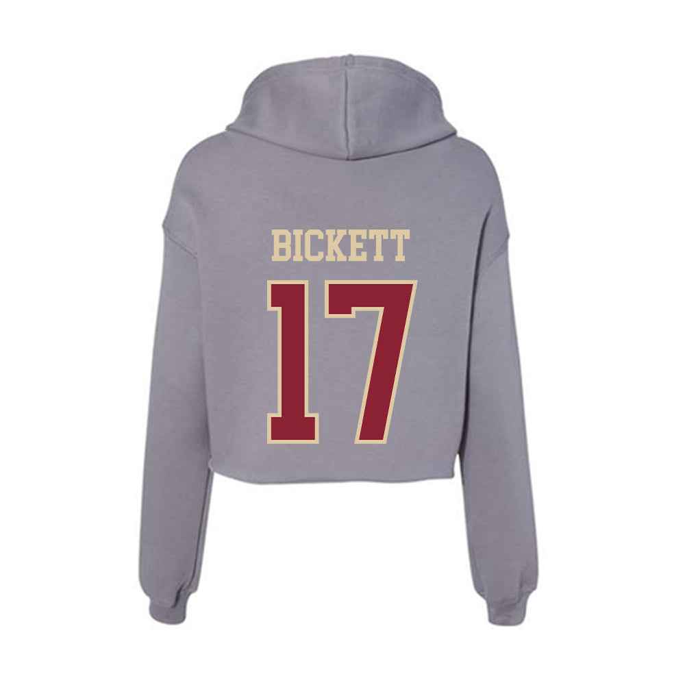 Boston College - NCAA Women's Ice Hockey : Grace Bickett - Women's Crop Fleece Hooded Sweatshirt-1