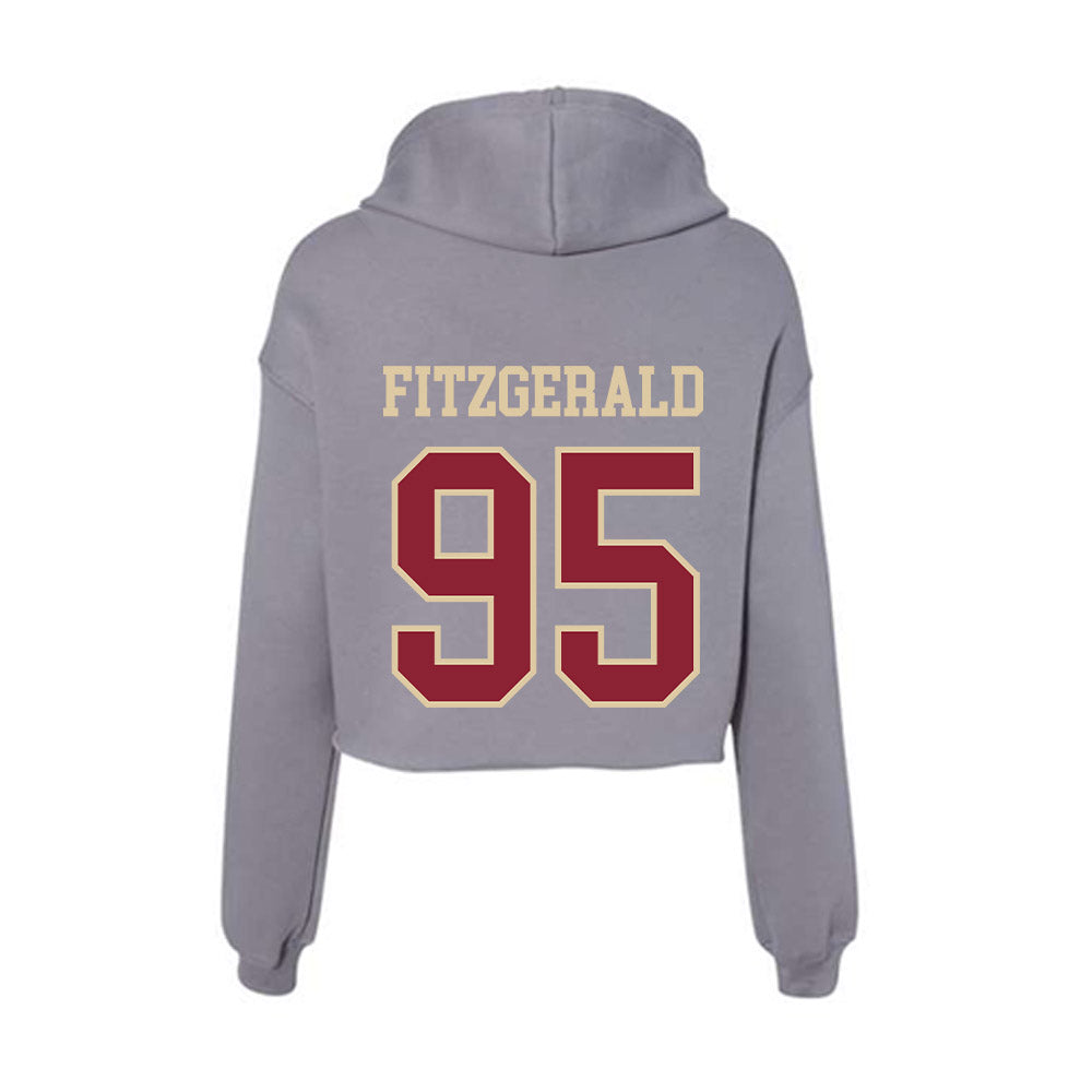 Boston College - NCAA Football : Mac Fitzgerald - Women's Crop Fleece Hooded Sweatshirt-1