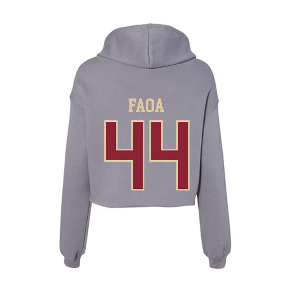 Boston College - NCAA Football : Palaie Faoa - Women's Crop Fleece Hoodie-1