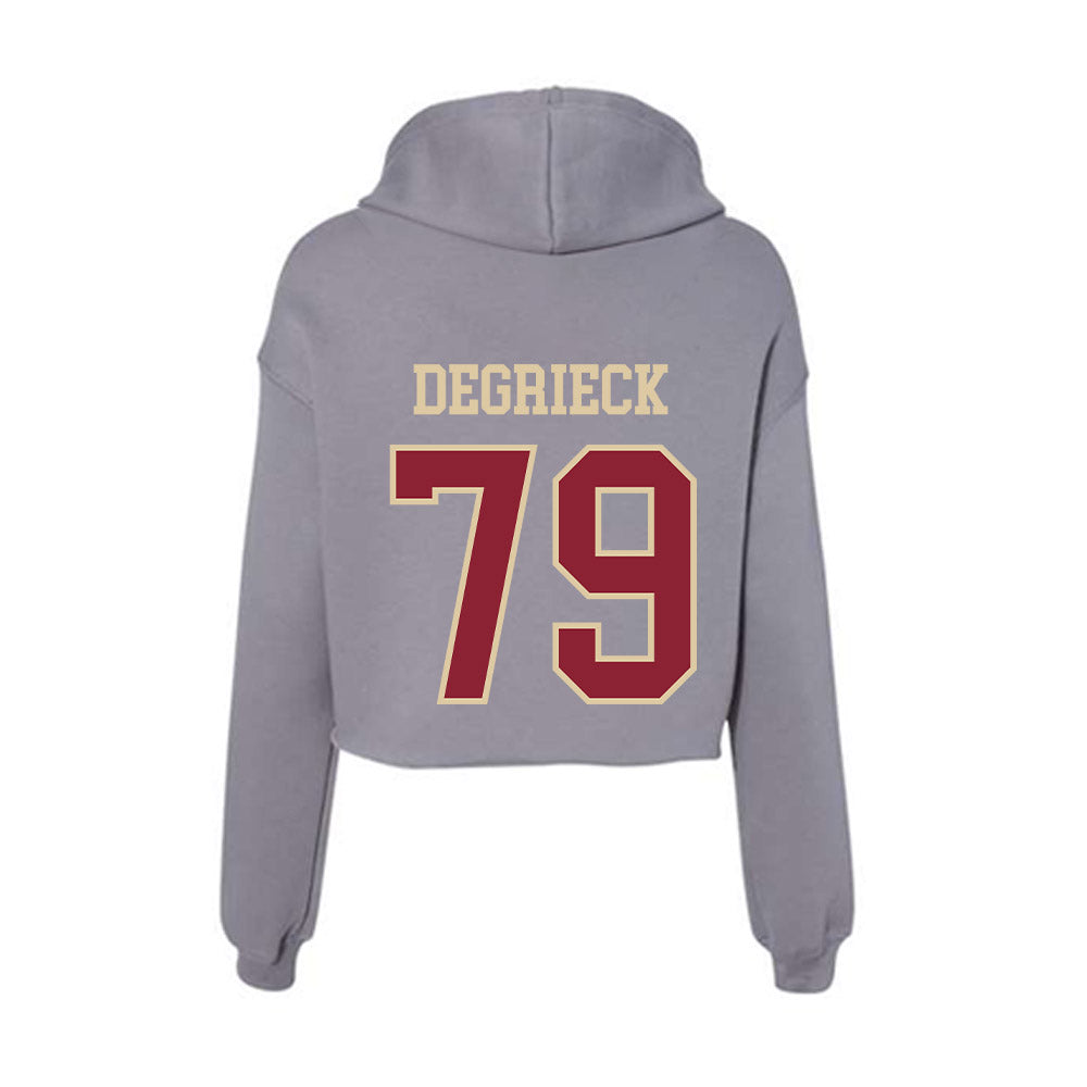 Boston College - NCAA Football : Alex Degrieck - Women's Crop Fleece Hoodie-1