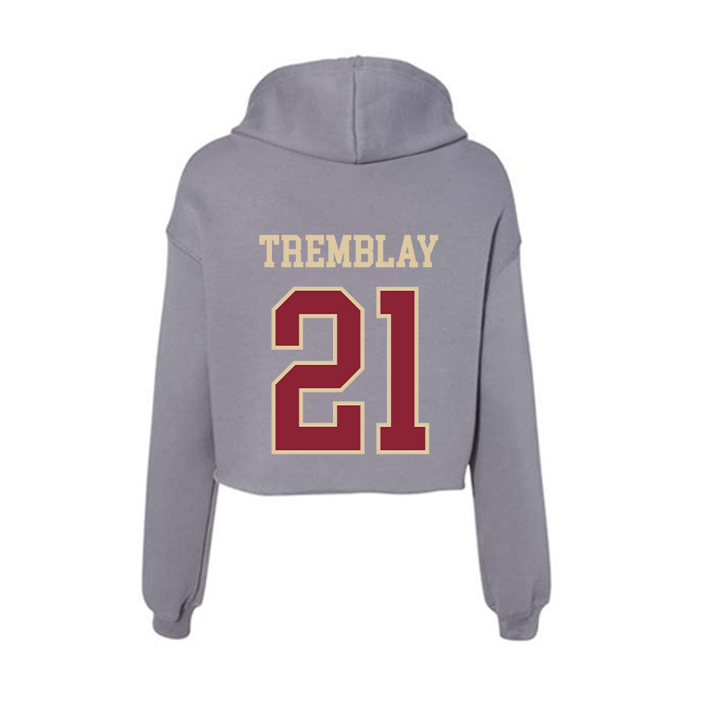 Boston College - NCAA Women's Ice Hockey : Maxim Tremblay - Women's Crop Fleece Hoodie-1