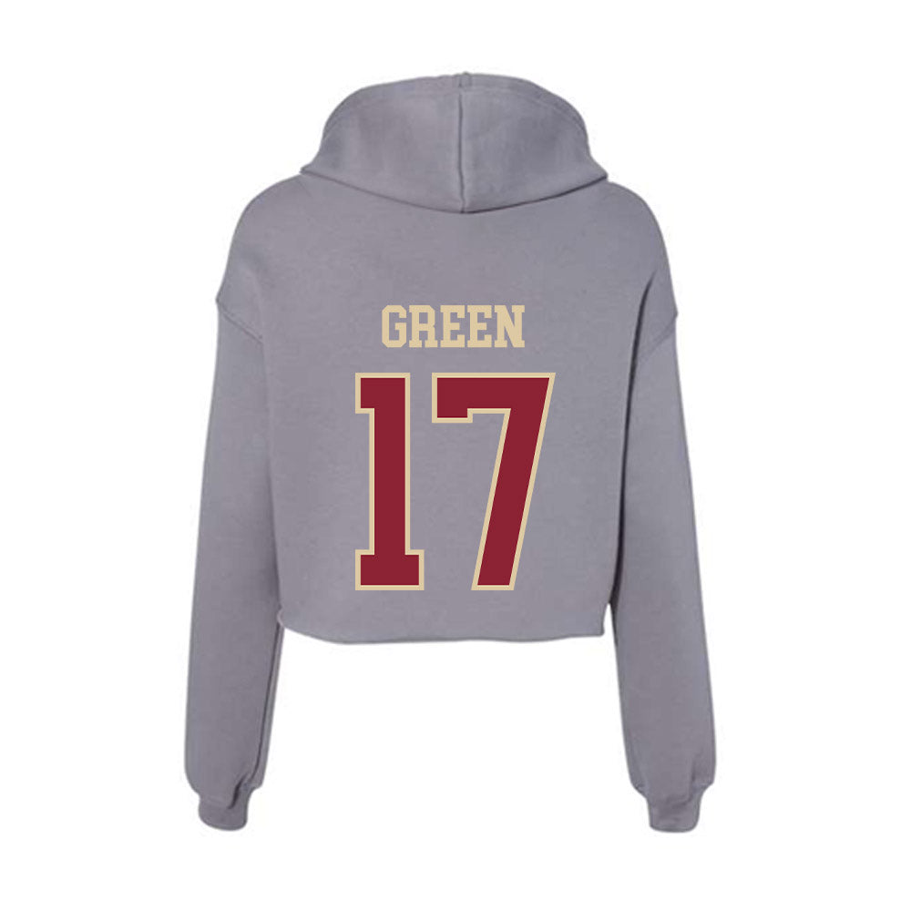 Boston College - NCAA Football : Dajon Green - Women's Crop Fleece Hoodie-1