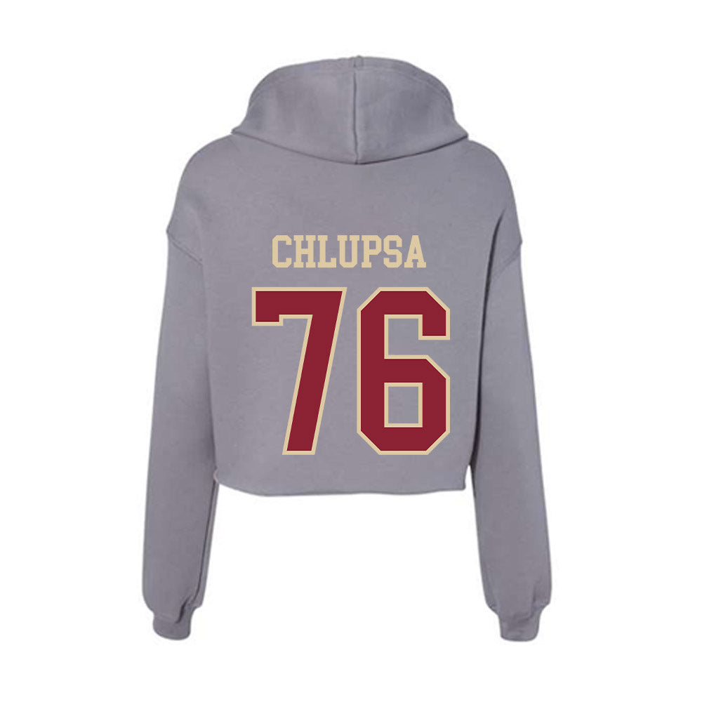 Boston College - NCAA Football : Tanner Chlupsa - Women's Crop Fleece Hoodie-1