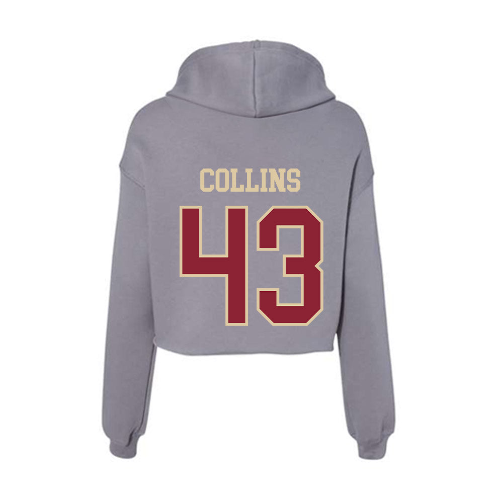 Boston College - NCAA Football : Griffin Collins - Women's Crop Fleece Hoodie-1