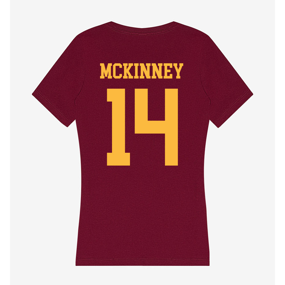Minnesota - NCAA Women's Basketball : Tori McKinney - Women's V-Neck T-Shirt-1
