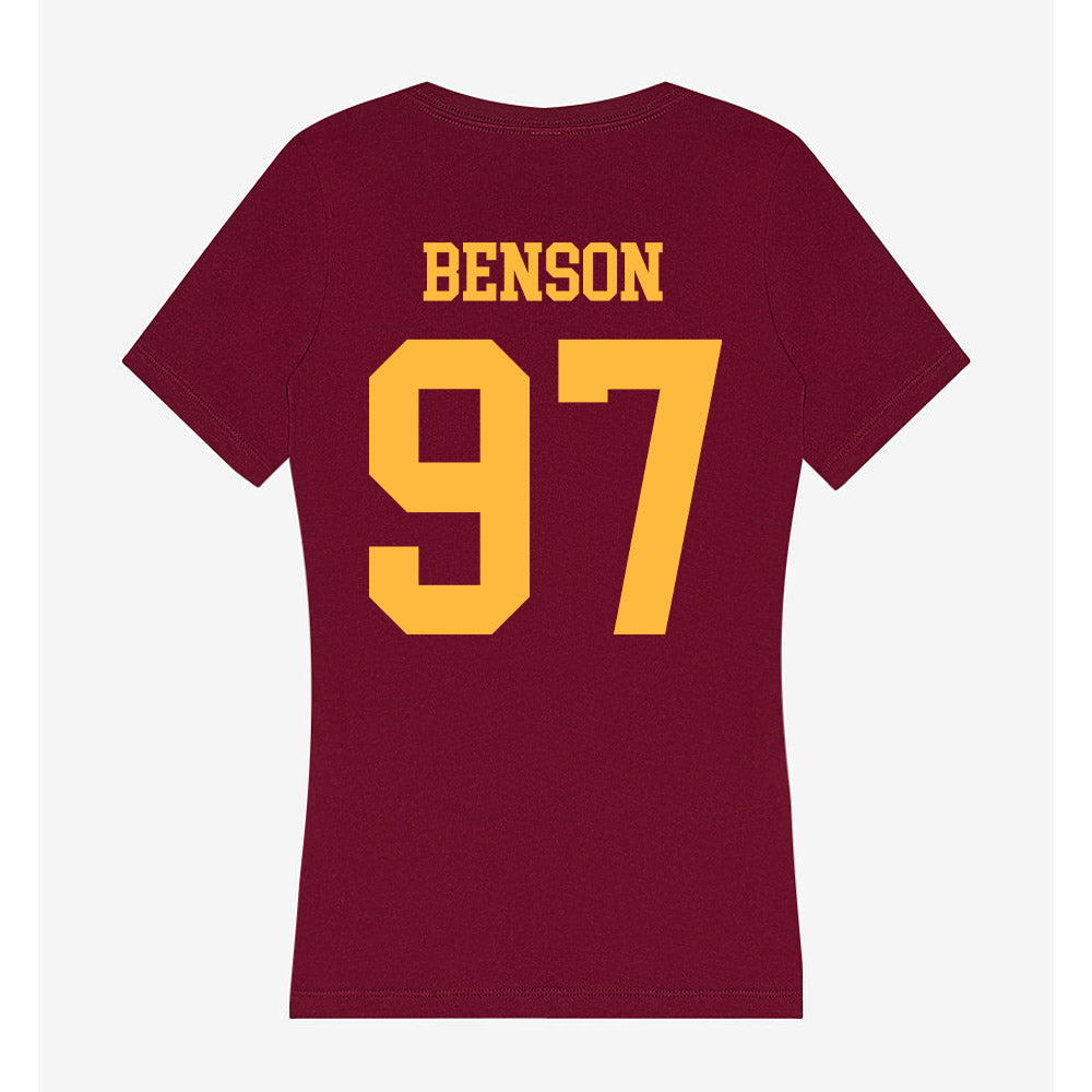Minnesota - NCAA Football : Jeremiah Benson - Women's V-Neck T-Shirt-1