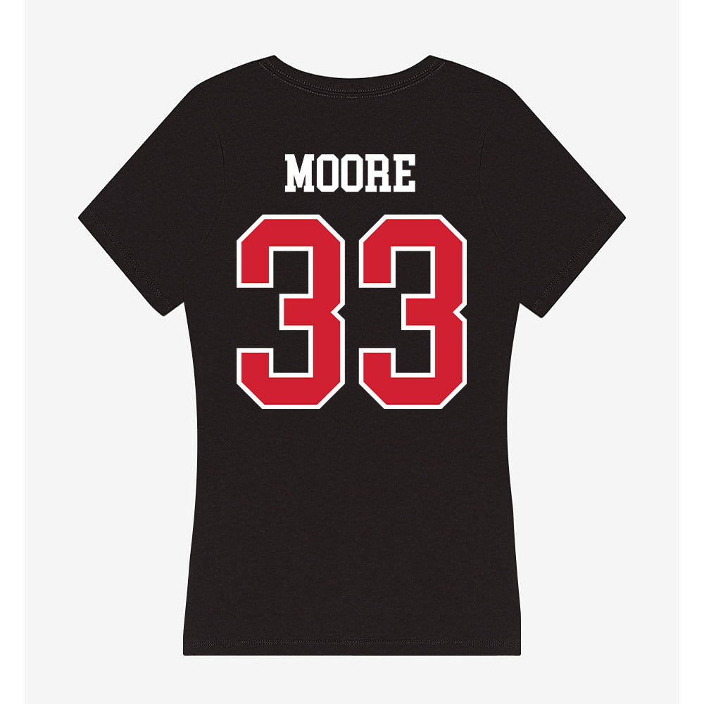 NC State - NCAA Football : Zykir Moore - Women's V-Neck T-Shirt-1