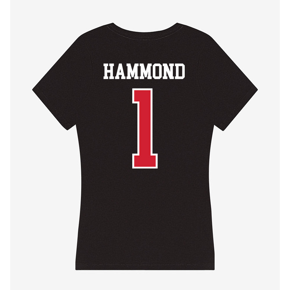 NC State - NCAA Men's Basketball : Christian Hammond - Women's V-Neck T-Shirt-1