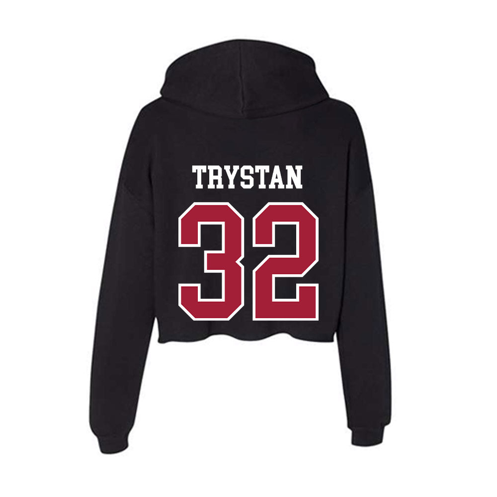 Arkansas - NCAA Baseball : Trystan Trystan - Women's Crop Fleece Hooded Sweatshirt-1