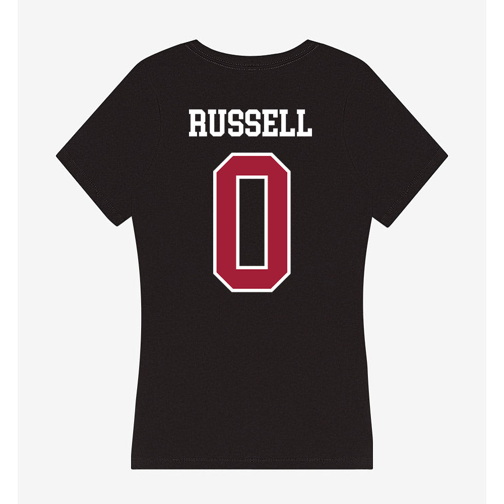 Arkansas - NCAA Football : Braylen Russell - Women's V-Neck T-Shirt-1