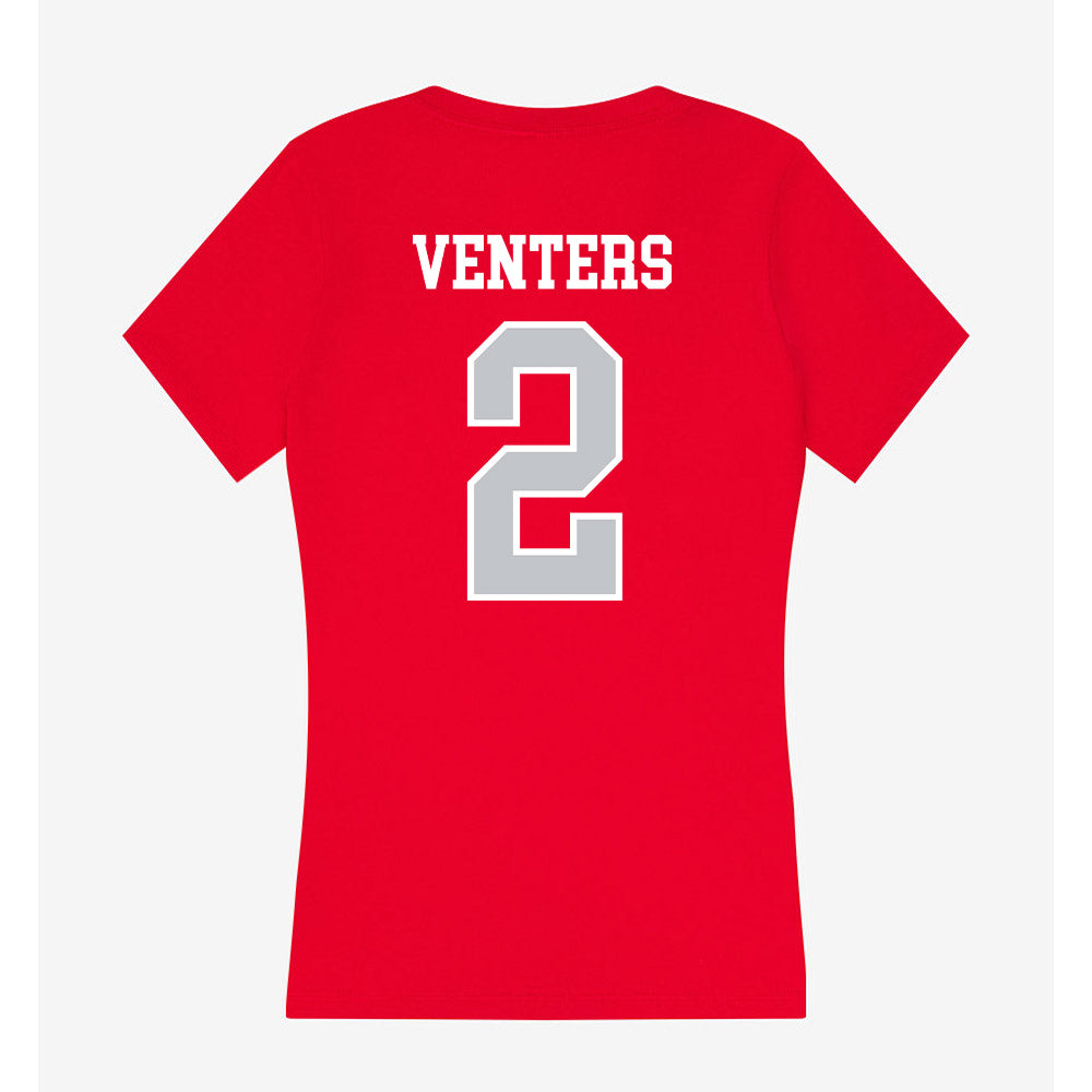 Gonzaga - NCAA Men's Basketball : Steele Venters - Women's V-Neck T-Shirt-1