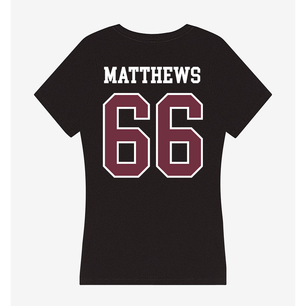 Mississippi State - NCAA Football : Jaelyne Matthews - Women's V-Neck T-Shirt-1