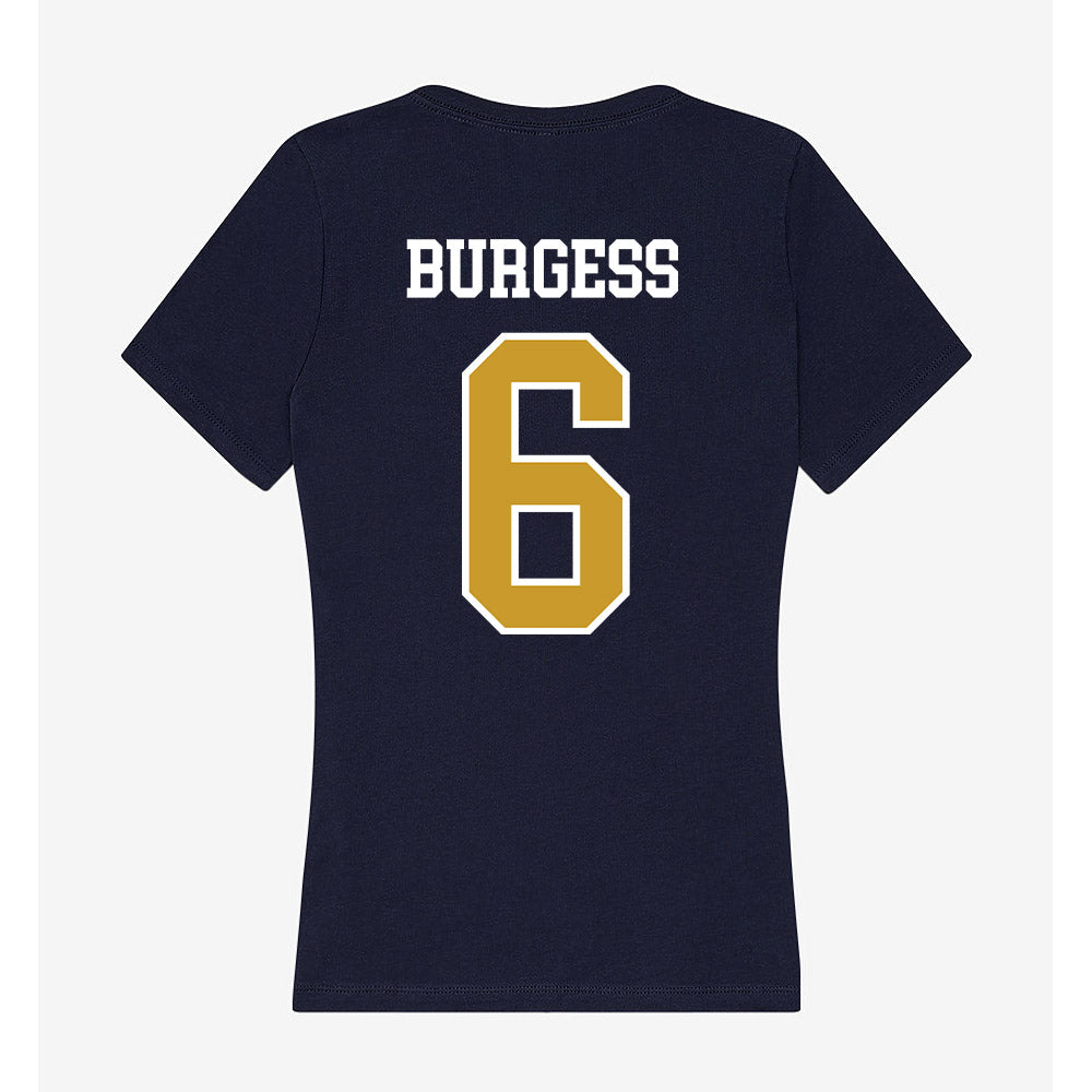 Notre Dame - NCAA Football : Christopher Burgess - Women's V-Neck T-Shirt-1