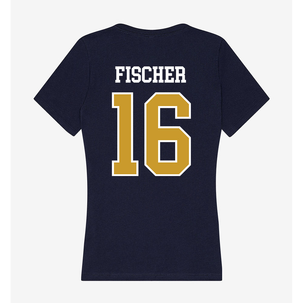 Notre Dame - NCAA Men's Ice Hockey : Paul Fischer - Women's V-Neck T-Shirt-1