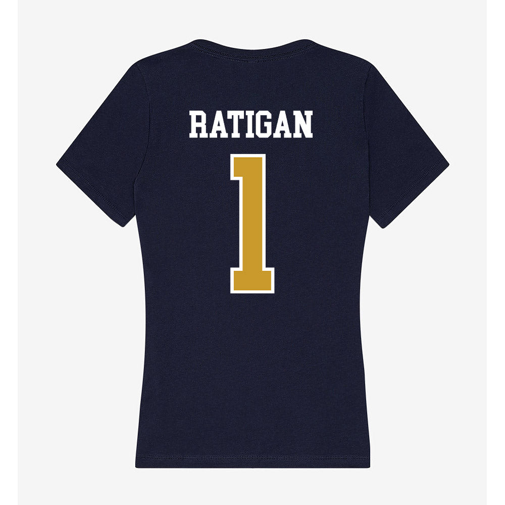 Notre Dame - NCAA Women's Basketball : Kelly Ratigan - Women's V-Neck T-Shirt-1