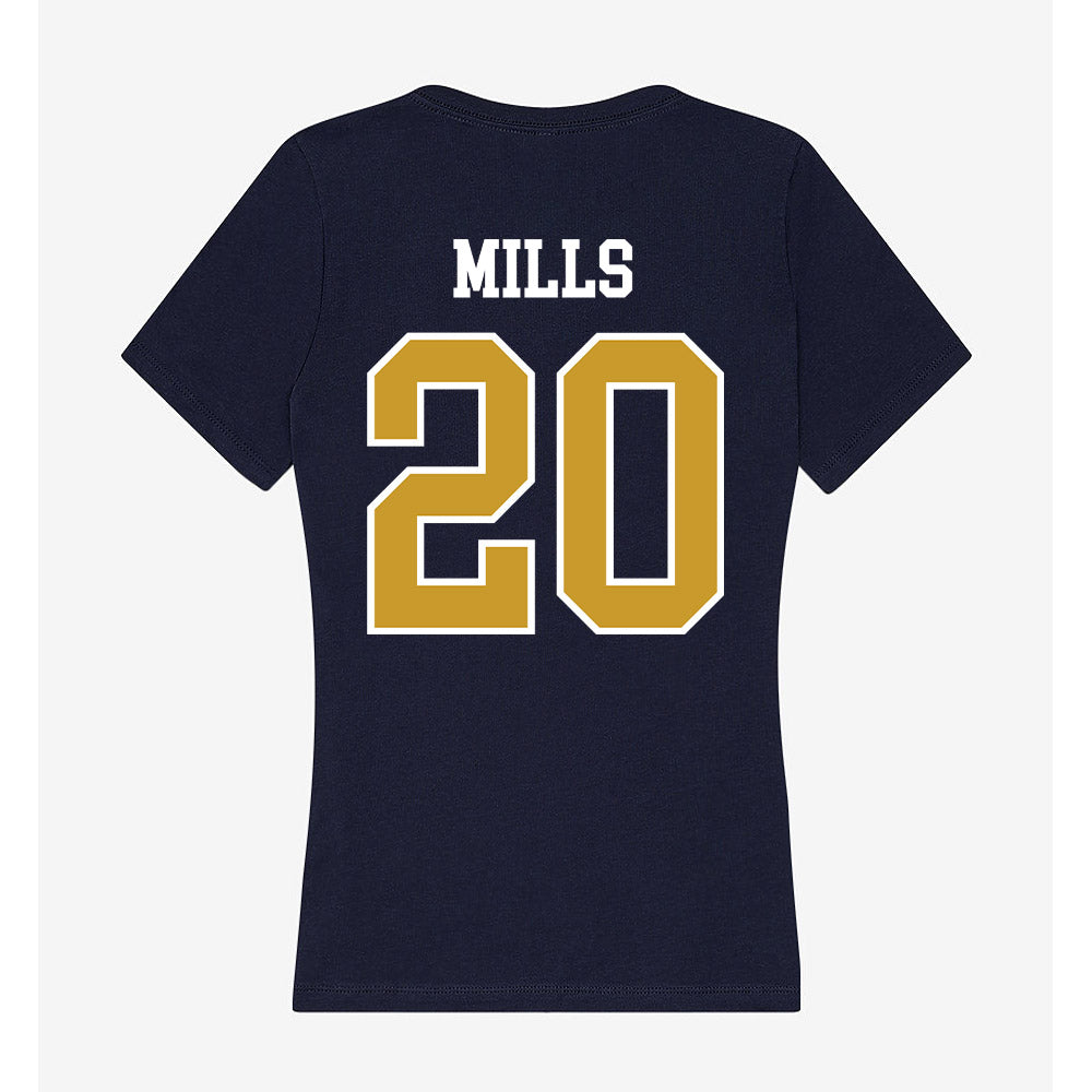 Notre Dame - NCAA Women's Soccer : Abby Mills - Women's V-Neck T-Shirt-1