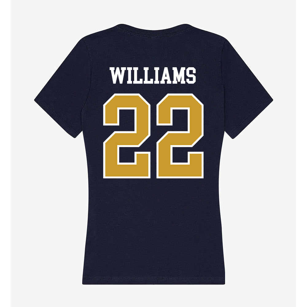 Notre Dame - NCAA Football : Aneyas Williams - Women's V-Neck T-Shirt-1