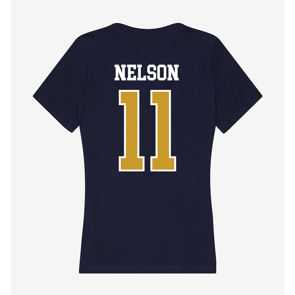 Notre Dame - NCAA Men's Ice Hockey : Danny Nelson - Women's V-Neck T-Shirt-1