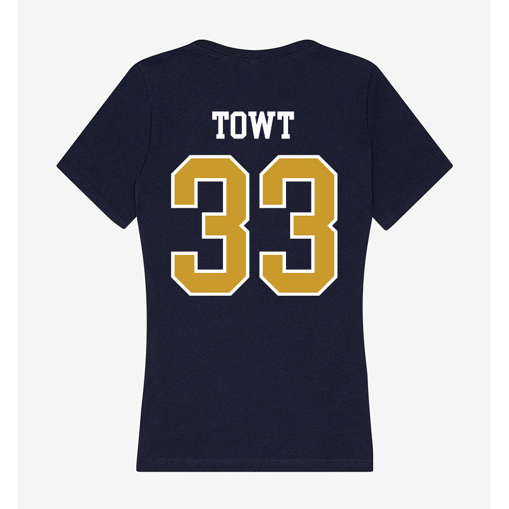 Notre Dame - NCAA Men's Basketball : Carson Towt - Women's V-Neck T-Shirt-1