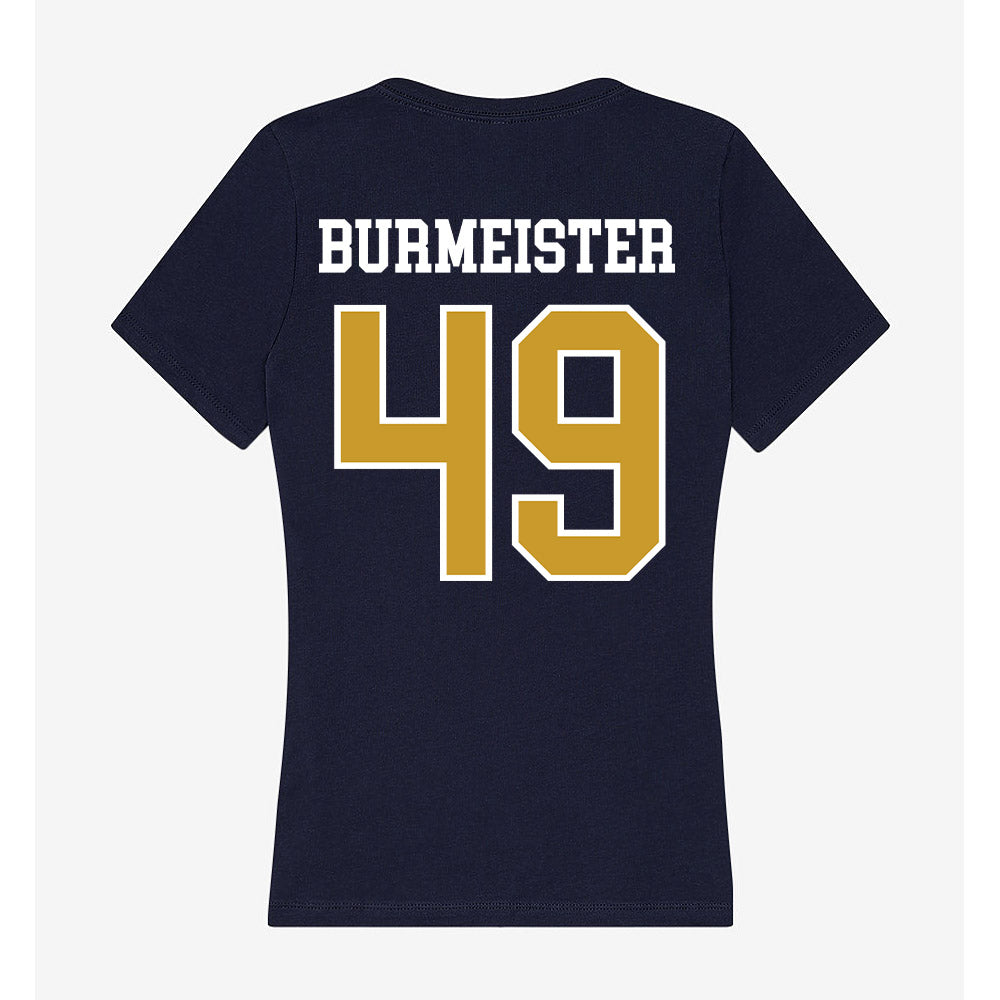 Notre Dame - NCAA Men's Lacrosse : Ben Burmeister - Women's V-Neck T-Shirt-1