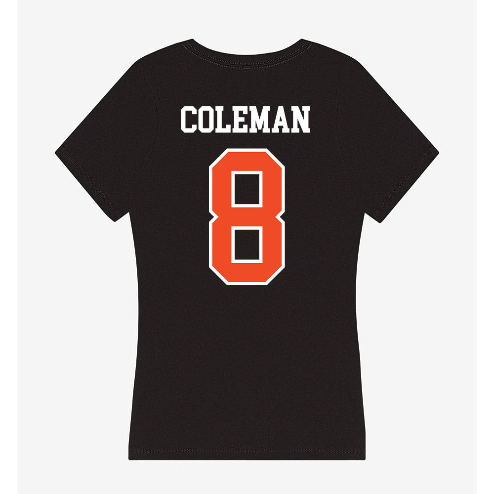 Virginia - NCAA Football : TyLyric Coleman - Women's V-Neck T-Shirt-1