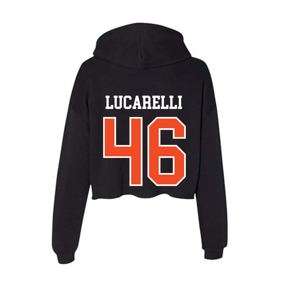 Virginia - NCAA Baseball : Christian Lucarelli - Women's Crop Fleece Hoodie-1