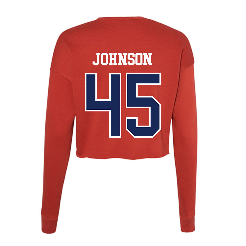 Arizona - NCAA Football : Victory Johnson - Women's Cropped Crew Fleece-1