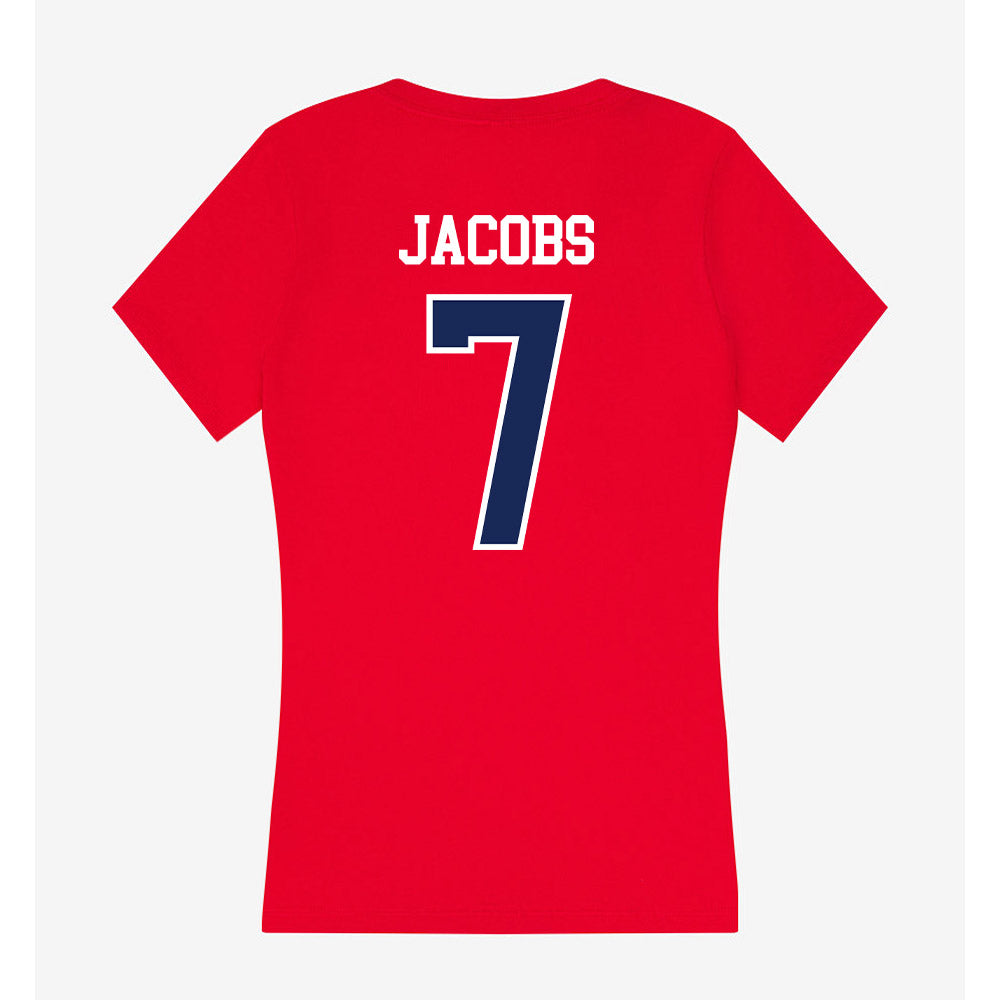 Arizona - NCAA Baseball : Andrew Jacobs - Women's V-Neck T-Shirt-1
