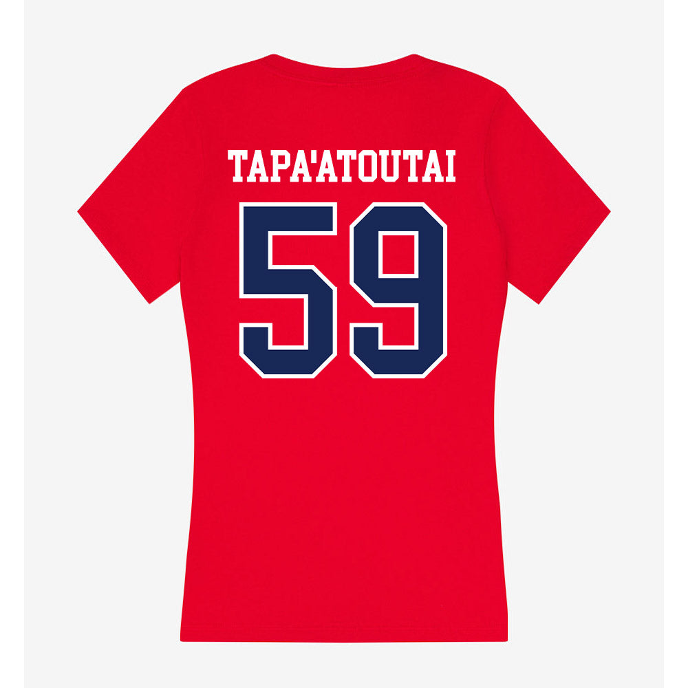 Arizona - NCAA Football : Rhino Tapa'atoutai - Women's V-Neck T-Shirt-1