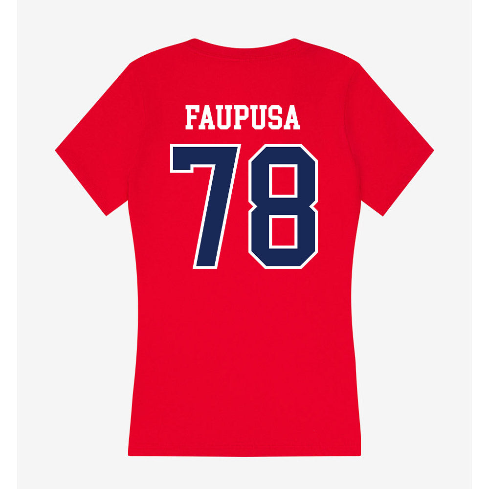 Arizona - NCAA Football : Manoah Faupusa - Women's V-Neck T-Shirt-1