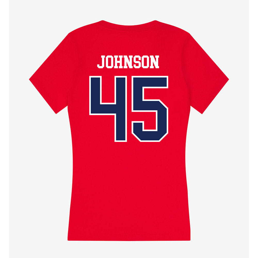 Arizona - NCAA Football : Victory Johnson - Women's V-Neck T-Shirt-1