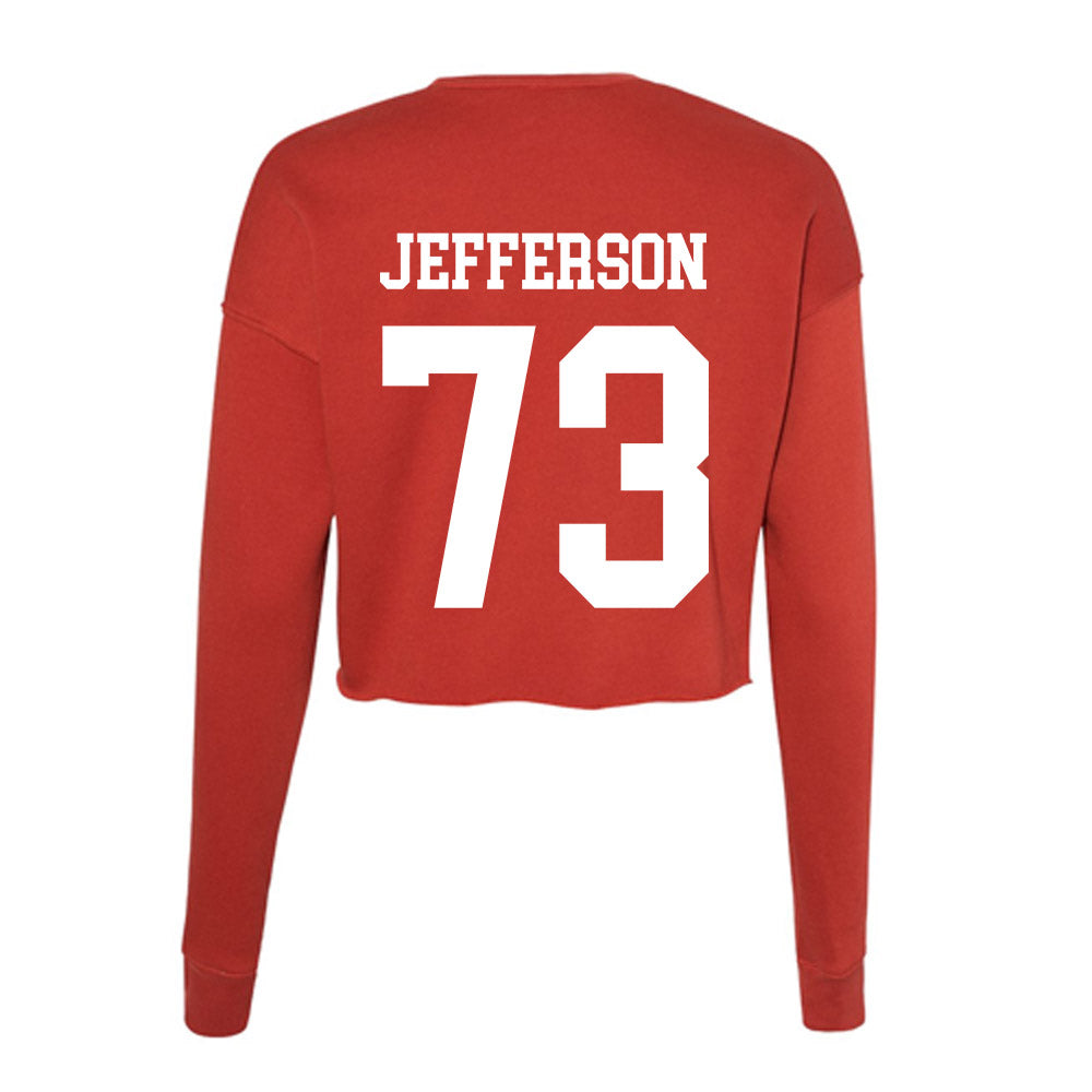 Utah - NCAA Football : Cedric Jefferson - Women's Cropped Crew Fleece-1