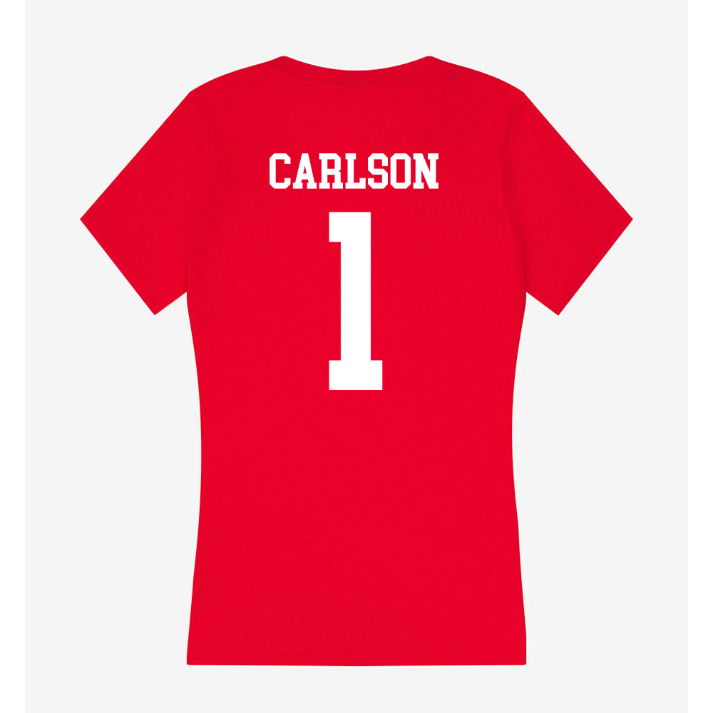 Utah - NCAA Men's Basketball : Ben Carlson - Women's V-Neck T-Shirt-1