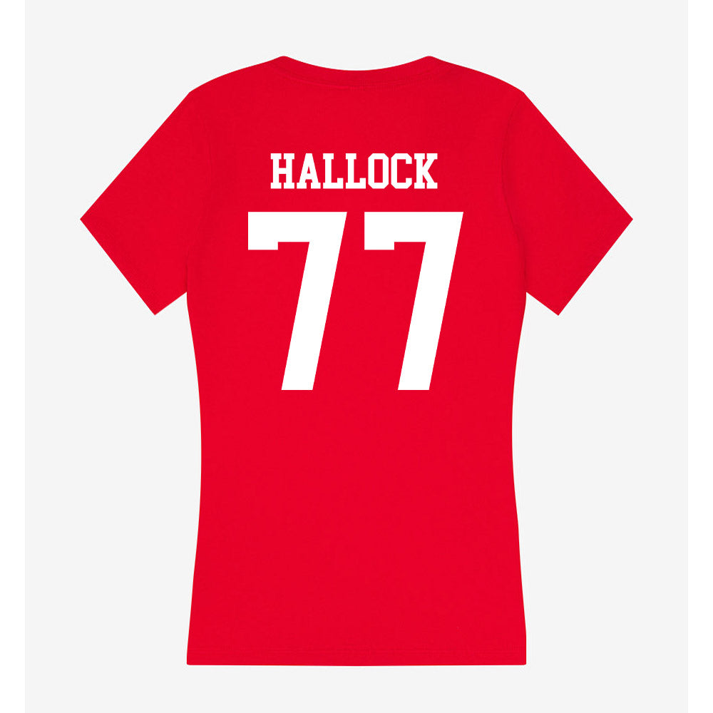 Utah - NCAA Football : Nick Hallock - Women's V-Neck T-Shirt-1