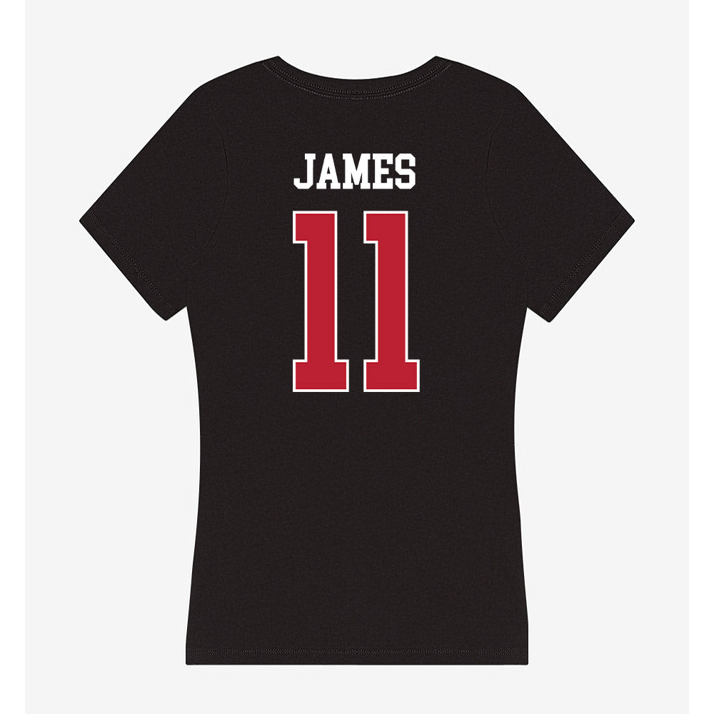 Georgia - NCAA Men's Basketball : dylan james - Women's V-Neck T-Shirt-1