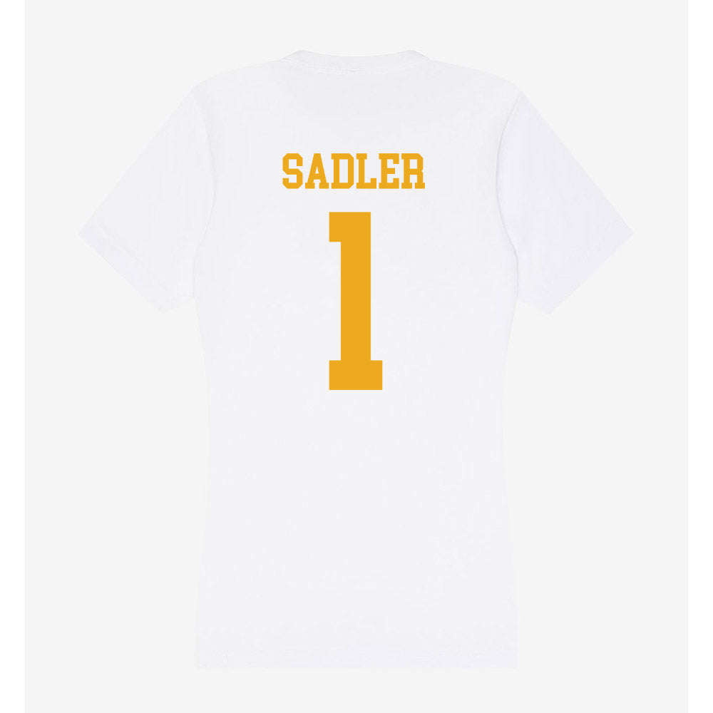 West Virginia - NCAA Men's Basketball : Miles Sadler - Women's V-Neck T-Shirt-1