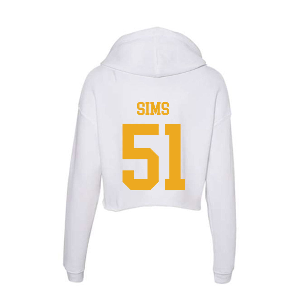 West Virginia - NCAA Baseball : Colton Sims - Women's Crop Fleece Hoodie-1