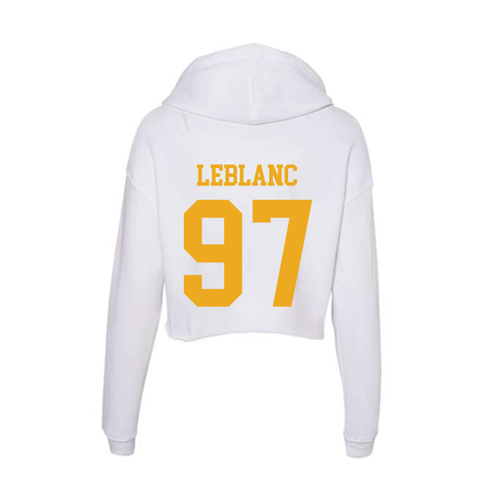 West Virginia - NCAA Football : Will LeBlanc - Women's Crop Fleece Hoodie-1