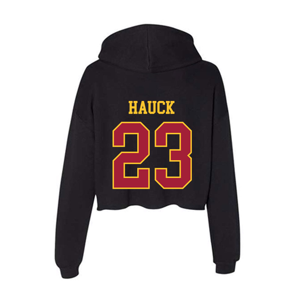 USC - NCAA Women's Lacrosse : Coco Hauck - Women's Crop Fleece Hoodie-1